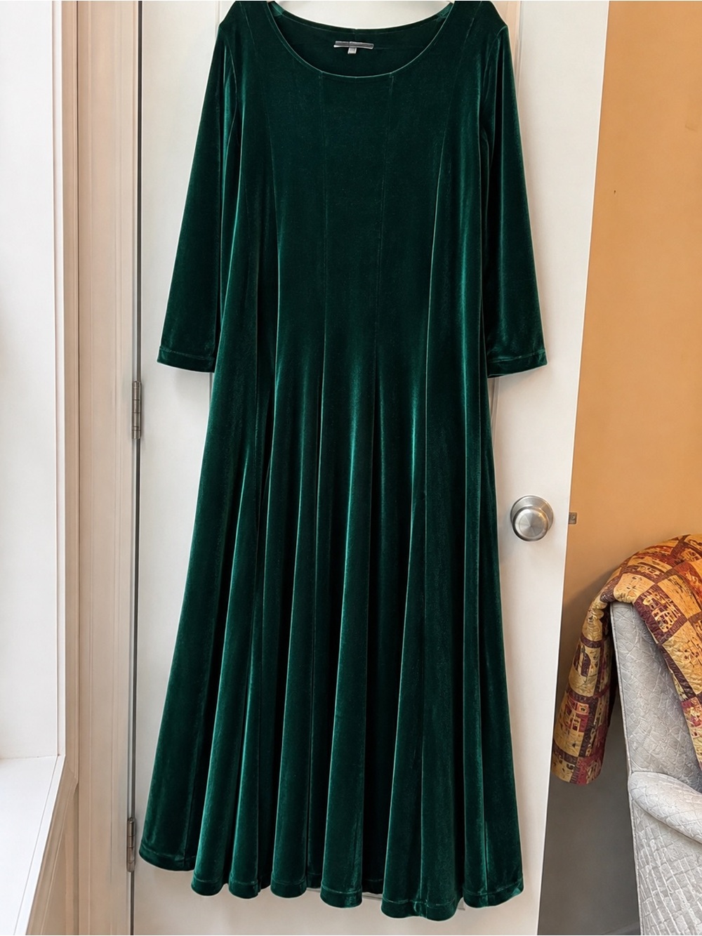 Emerald Green velvet coldwater Creek maxi dress 

size 20
